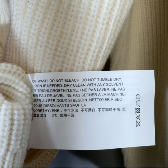 NWT Theory Lamar Oversize Quarter Zip Wool Sweater Stone White Men’s L Ribbed - Picture 12 of 16